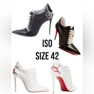 ISO Christian Louboutin pom pom booties size 42